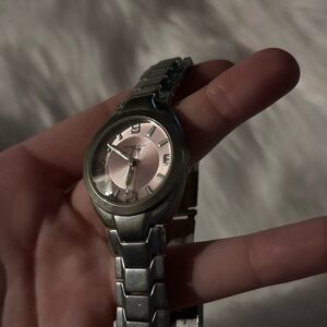 Silver and Pink Watch